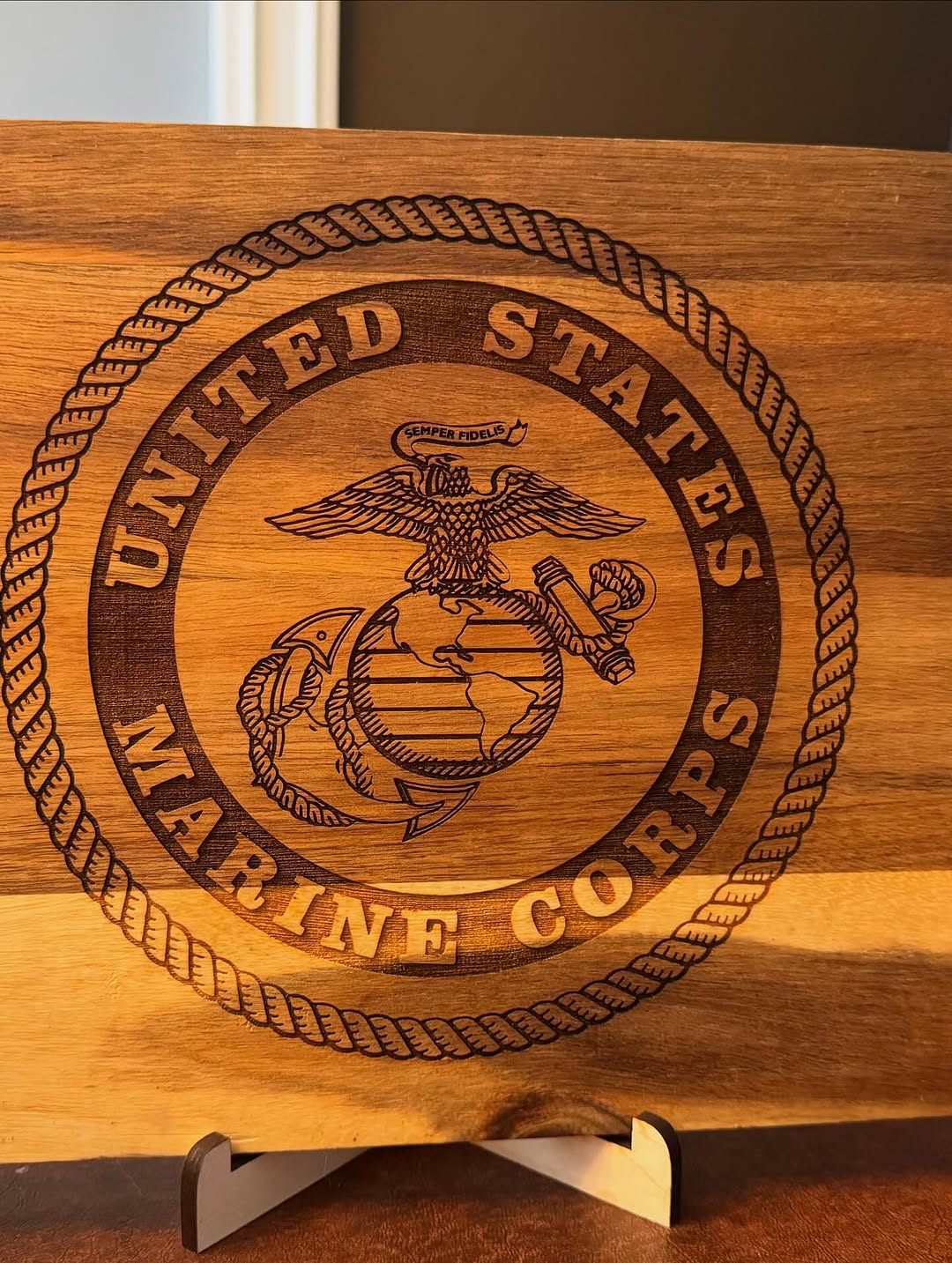 United States Marine Corps board, deep CO2 engraving