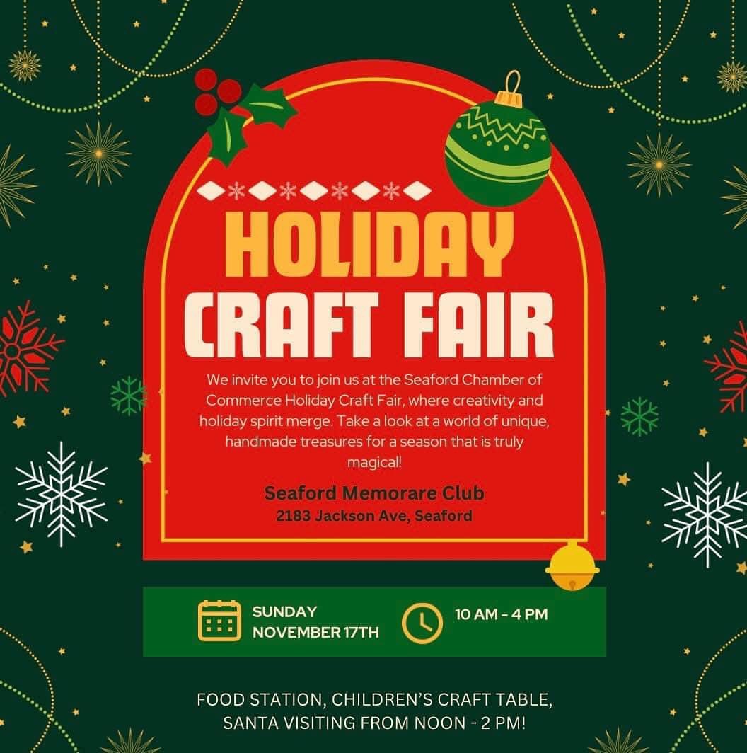 Holiday Craft Fair in Seaford. Come visit the booth for a season's worth of handmade gifts.
